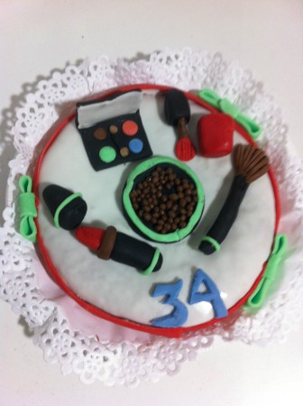 Tarta de cumple- Personalizada:Maquillaje